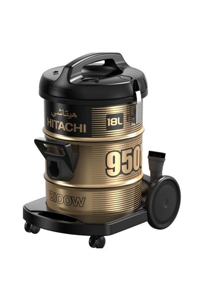 Hitachi مكنسة كهربائية أسطوانية 2100 واط 18 لتر CV-950 H SS 220 BK أسود/ذهبي