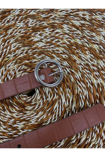 ASLIHAN KEMER حزام خصر نسائي فضي اللون مع مشبك