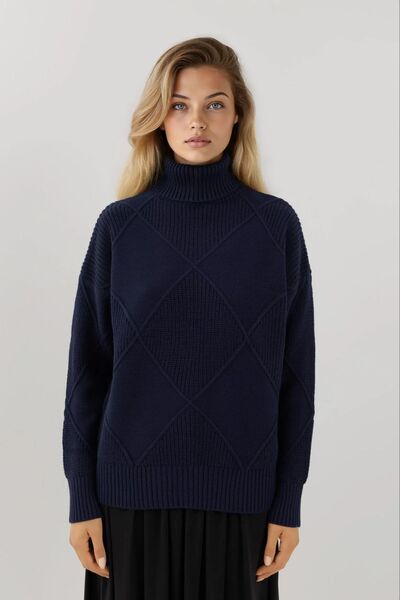 Hiccup High Collar Knit Sweater
