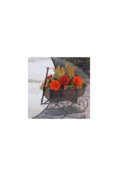 Strend Pro Vas de flori tip butoi, cu carucior, 41.5x29x19 cm,