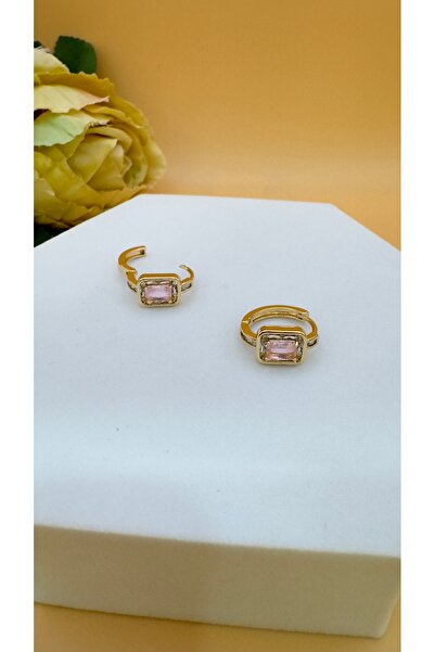 SK aksesuar Pembe Baget Taşlı Küçük Halka Vip Küpe