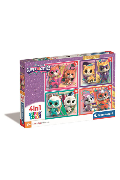 Kity Mity Пъзел Super Cats Hero 4 в 1 Clementoni