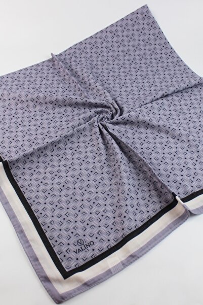 Valino Eșarfă de dimensiuni mari cu model de dungi 120x120 Eșarfă din bumbac ...