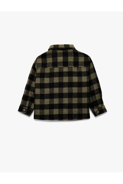 Koton Long Sleeve Classic Collar Buttoned Pocket Detailed Plaid Lumberjack Shirt