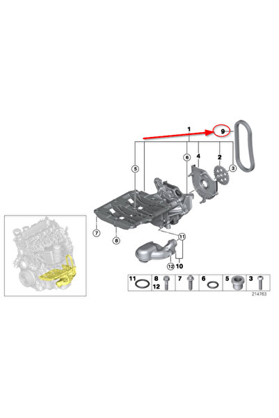 BMW Lant pentru pompa ulei Seria 1, Seria 2, Seria 3, Seria 4, Seria 5, X1, X...
