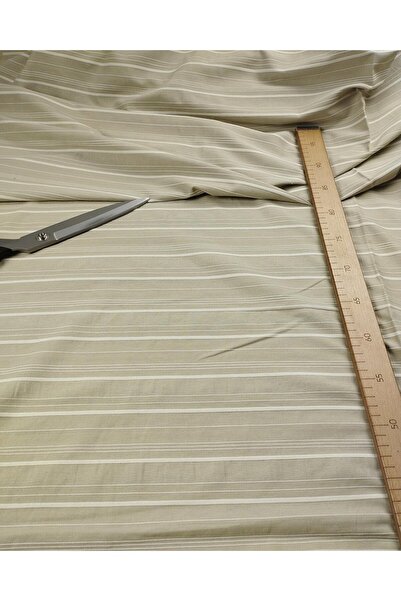 Kumaş Parça Λινό σε παστέλ πράσινα κρεμ χρώματα (Πλάτος 140 cm x Μήκος 290 cm)