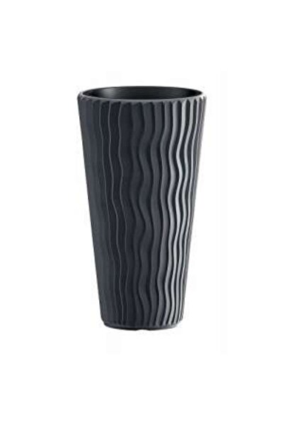Prosperplast Decorative Flower Pot, Round, Tall, Anthracite, 29.7×53.1 cm, Sandy