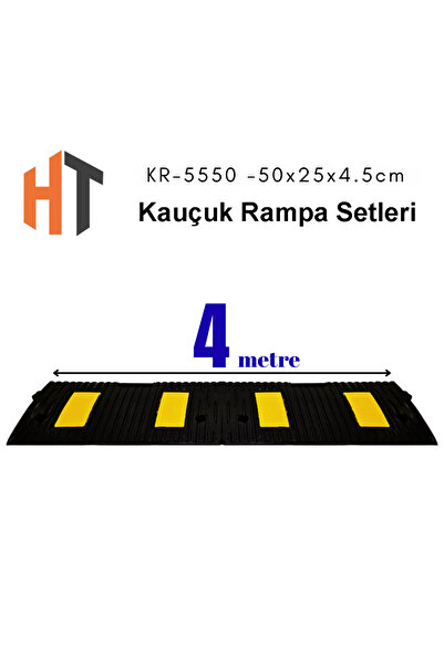 Hayat Trafik 4 Metre Kauçuk Rampa, Otopark Rampası, Kaldırım Rampası 25 x 50 x 4,5 cm