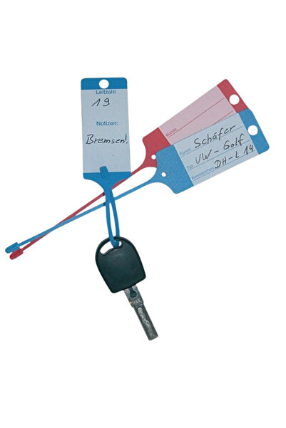 BERNER Keychain 213202 with car key tag, plastic, 210 x 35 mm, yellow