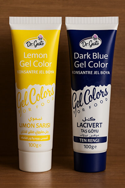 Dr. Gusto Jel Gıda Boyası 2 li Limon Sarı ve Lacivert 100 gr