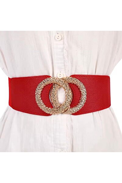Mynoa Gold Buckle Elastic Women's Belt Coat Belt,