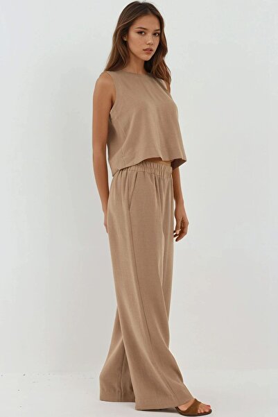 Hiccup Λινά Μπλούζα & Παντελόνι Ελαστική Μέση Σετ δύο τεμαχίων