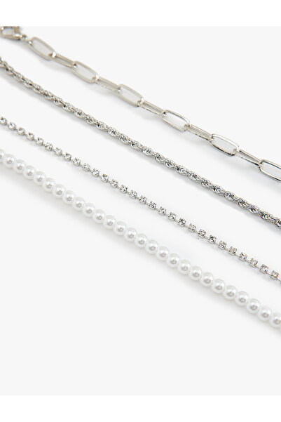 Koton Taşlı İnci Detaylı 4'lü Zincir Bileklik Seti