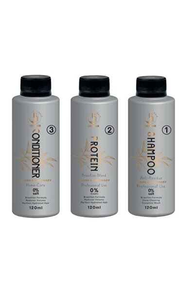 B H BIO HAIR بروتين الشعر الحيوي pH Bio مع زيت الأرغان وإكليل الجبل 0% فورمالين 3 في 1 120 مل