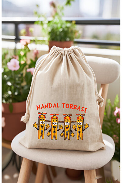 ÇANTAPAK Mandal Kesesi Doğal Ham Bez– Büzgülü Saklama Kesesi 20x30 CM - 1 Adet