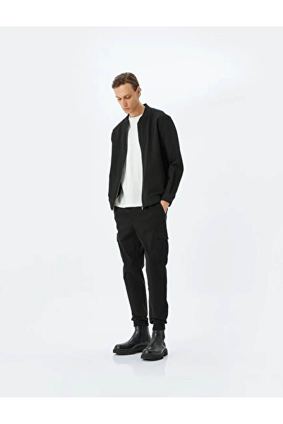 Koton Cargo Pocket Detailed Jogger Black Men's Trousers 5Sam40005Hw