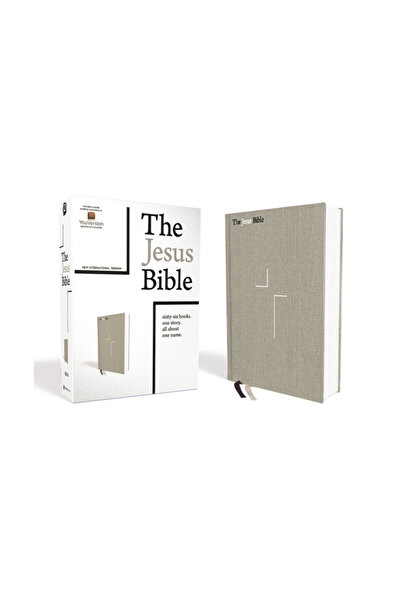 Zondervan Pub House Biblia lui Isus, ediția NIV, pânză suprapusă, in gri, imp...