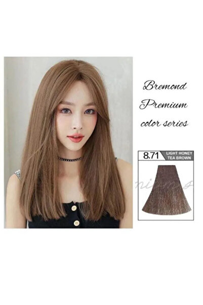 BREMOD لون الشعر 8.71 صبغة شعر بني عسلي فاتح