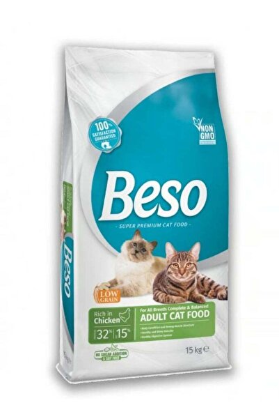 Beso طعام بيسو الجاف للقطط بنكهة الدجاج للقطط البالغة - ١٥ كجم