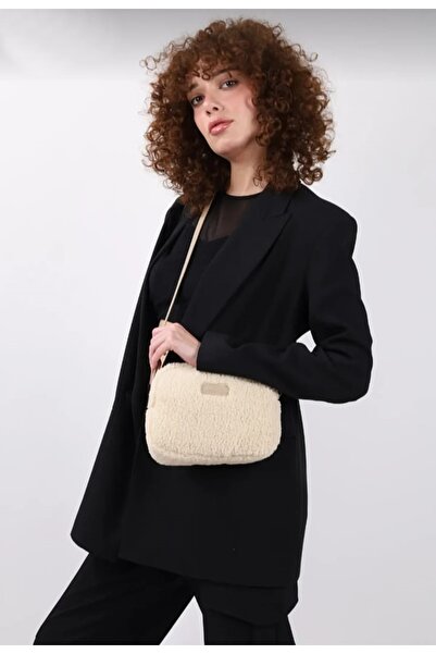 DOĞALYA Women's Fur Plush Mini Urban Cross Shoulder Bag