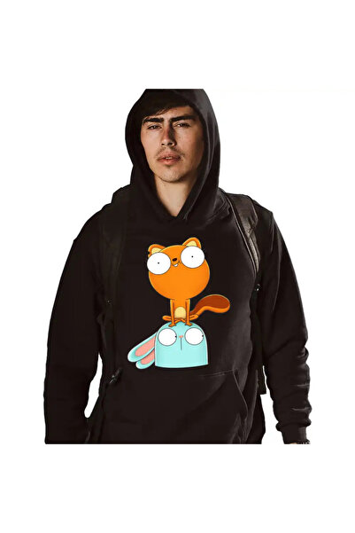 OEM Ανδρικό Φούτερ με Κουκούλα Kiff Barry Squirrel Rabbit