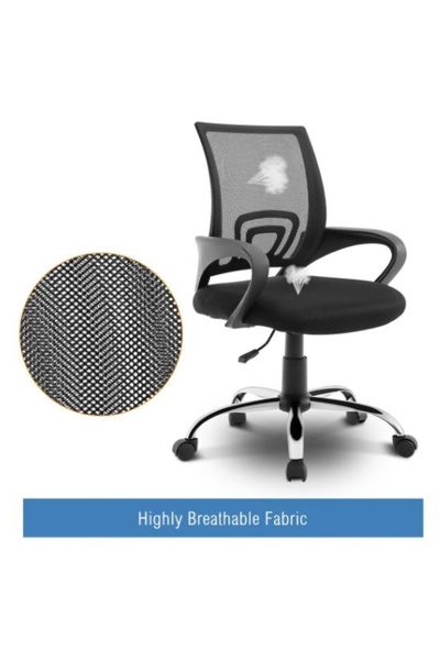 AWF AL WADI FURNITURE Tris Home Computer Swivel Chair, Ergonomic Office Chair, Breathable Mesh Desk Chair, Black