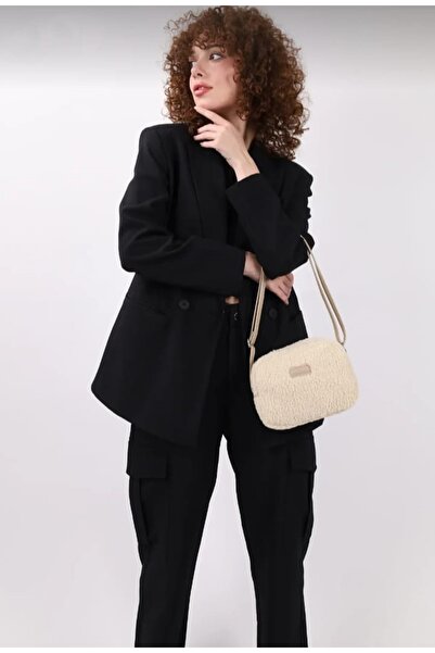 DOĞALYA Women's Fur Plush Mini Urban Cross Shoulder Bag