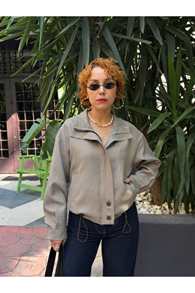 Bak'ap Premium καρό μπουφάν με φερμουάρ και κουμπιά