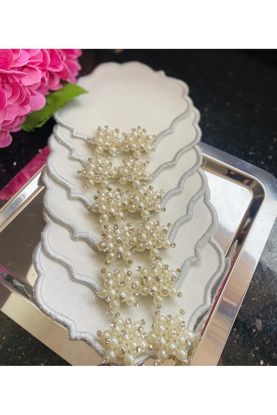 ELÇİÇEK HOME Presentation Napkin, Cocktail Napkin, Coffee Side Presentation Napkin 6 Pieces