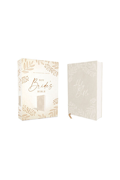 Zondervan Biblia miresei, NIV, pânză suprapusă, crem, literă roșie, imprimeu ...