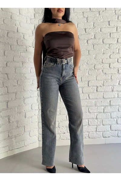 moneta boutique Blugi de damă din lycra, lavabili, cu tăietură în picioare, m...