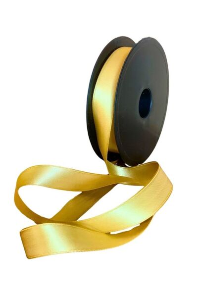 EL İŞİ DİY CRAFT Gold Satin Fabric Ribbon 2.5 cm X 35 Meters Handcrafted Gift Wrapping DIY Decoration Ribbon Bow