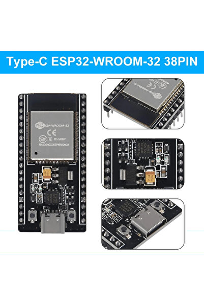 Generic ESP32 Development Board ESP-WROOM-32 CP2102 Chip 38Pin Type-C with Terminal GPIO Expansion Board