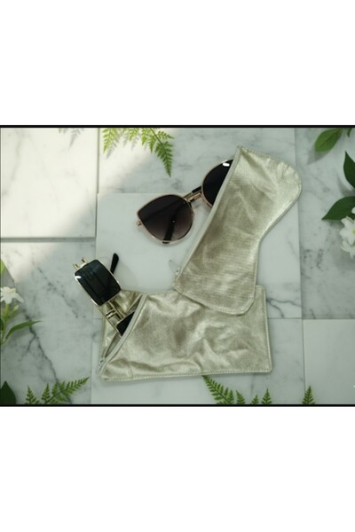"2-PIECE" set Faux Leather GLASSES Case with Waterproof Zipper..