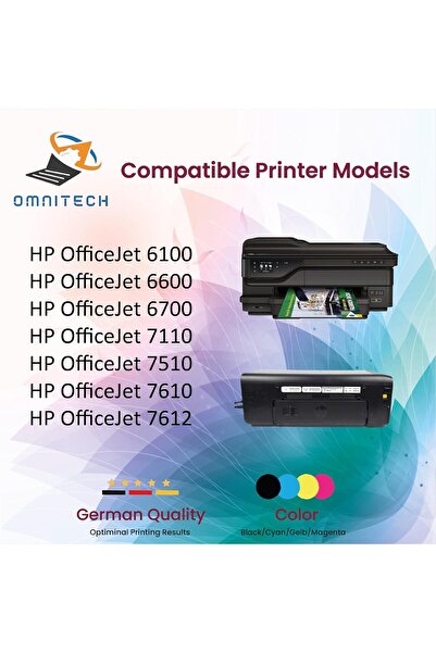 Generic خرطوشة حبر أسود 932XL 933XL - متوافقة مع طابعات HP OfficeJet 6100، 6600، 6700، 7110، 7510، 761