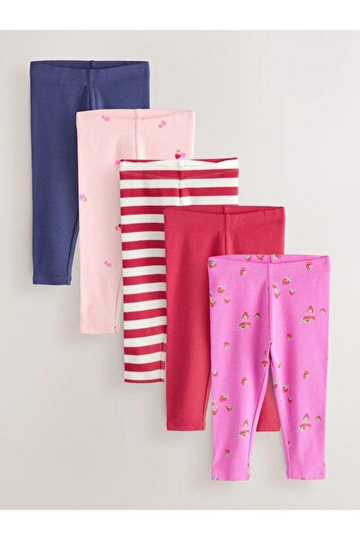 Next Baby Cotton Blue/Pink Long Sleeve Thisrt Leggings 5-Piece Bottom Top Set