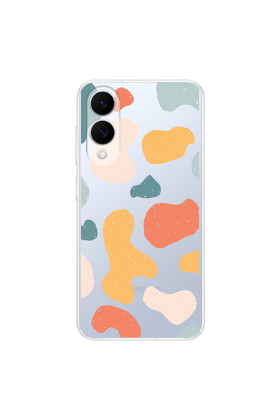 PrintiFy Samsung Galaxy S25 Edge İle Uyumlu Grunge Baskılı Kamera Korumalı Şeffaf Kılıf