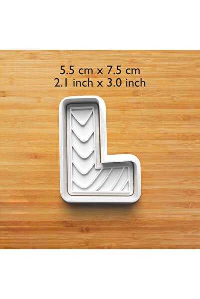 Hobist Line Patterned Letter L Cookie and Fondant Mold