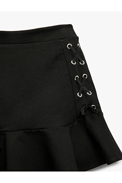 Koton Fusta cu volan din amestec de viscoză cu detaliu de legare