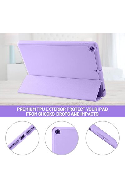 Generic حافظة iPad مقاس 10.2 بوصة، متوافقة مع الجيل التاسع/الثامن/السابع (2021/2020/2019)، حامل ثلاثي الطي مع قلم