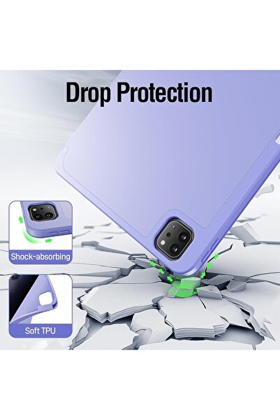 Generic حافظة لجهاز iPad Pro مقاس 11 بوصة مع حامل قلم Apple، حامل ثلاثي الطي، خاصية الإيقاظ/السكون التلقائي، M4 الجيل الخامس، لون C