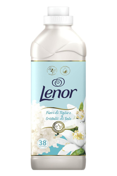 lenor Ihlamur Çiçeği ve Tuz Kristalleri Çamaşır Yumuşatıcı Bitkisel Bazlı, Boya İçermez 38 Yıkama, 874 ml