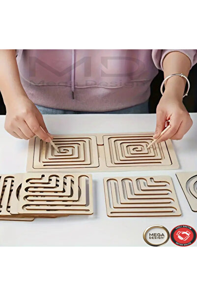 Mega Design لعبة ألغاز خشبية مكونة من 10 قطع، تحفز تطور الدماغ الأيمن والأيسر...