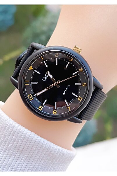 Q&Q 10 Atm Waterproof Silicone Strap Unisex Wristwatch with 2 Years Warranty