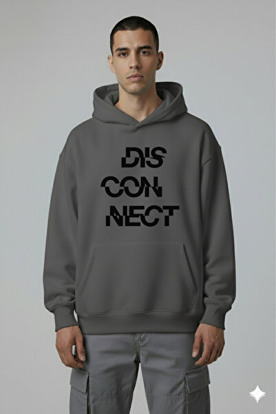 kwear Disconnect Print Oversize Unisex Swea tricou