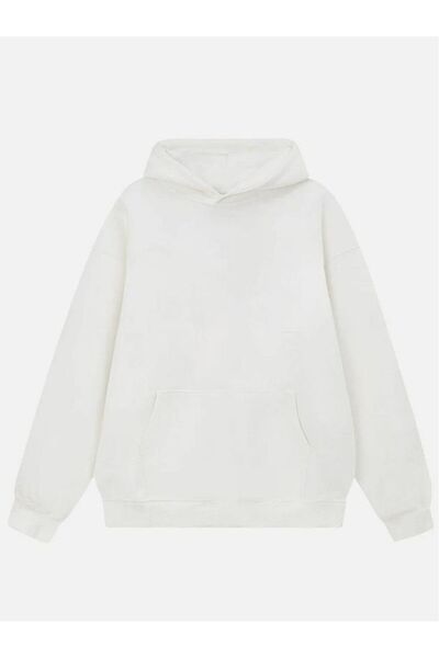 Mad&Calf Unisex Need Money for Printed Hooded Fleece Oversize Sweatshirt