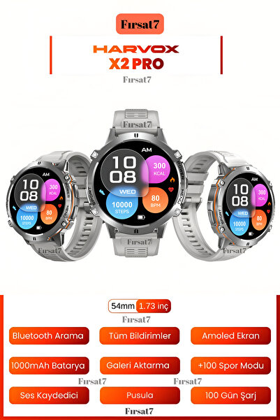 TeknolojiSA Harvox X2 Pro Akıllı Saat Iphone Ve Android Tüm Telefonlara Uyuml...