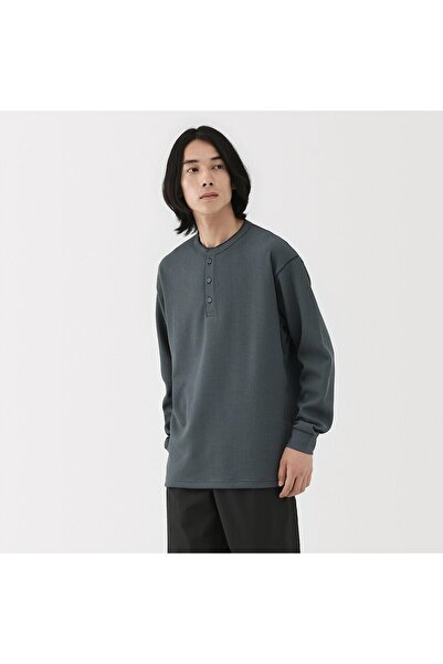 Muji تي شيرت سريع الجفاف بحماية من الأشعة فوق البنفسجية، برقبة وافل هنلي، وأك...