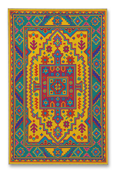 Rugs Modern Halı MOSSO Κίτρινο Θεματικό Χαλί με Έθνικ Μοτίβα, Υφαντό με Σχέδι...