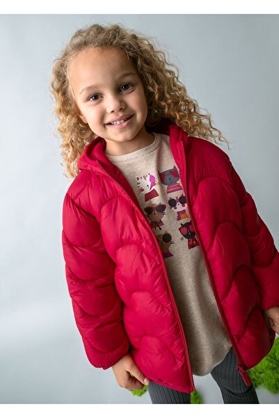 MAYORAL Girl's Hooded Puffer Jacket 4443 Red